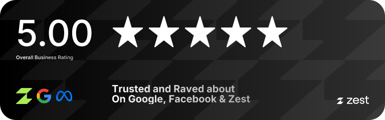 Trusted and Raved aboutOn Google, Facebook & Zest